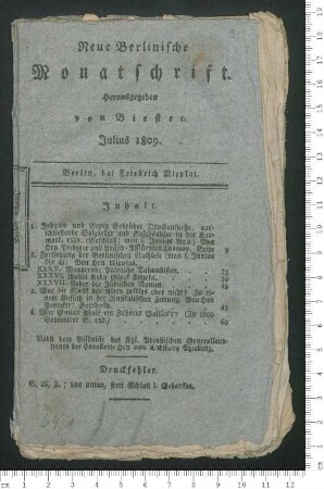 "Neue Berlinische Monatschrift"