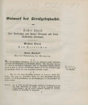 Entwurf des Strafgesetzbuchs.