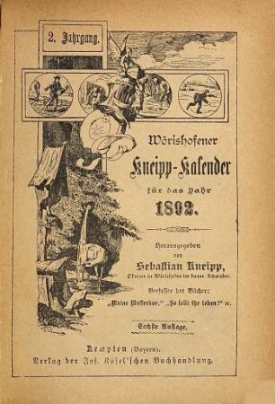Wörishofener Kneipp-Kalender : für d. Jahr ... 2. 1892