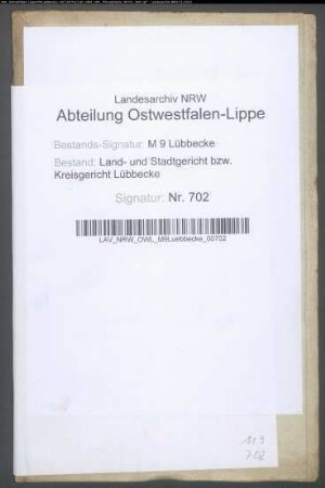 Erblasser: Kracht, Wilhelmine Dorothea Sophie, geb. Döring: