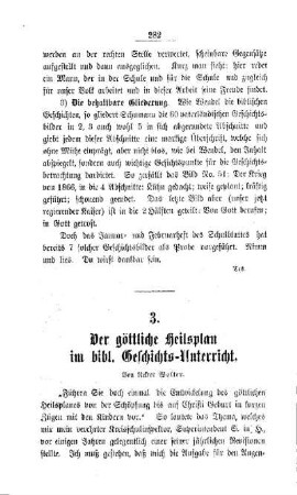 Der göttliche Heilsplan im bibl. Geschichts-Unterricht
