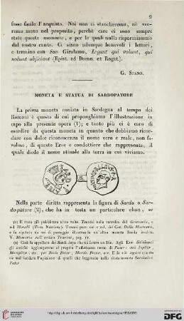 Moneta e statua di Sardopatore