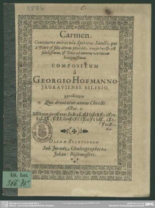 Carmen continens miracula spiritus sancti