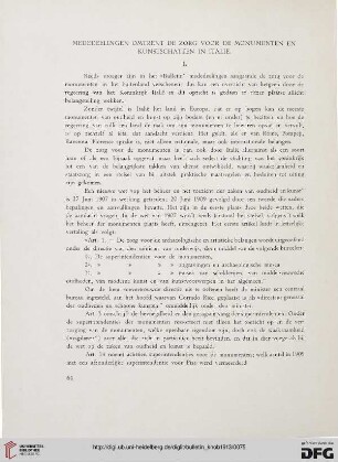 2.Ser. 6.1913: Mededeelingen omtrent de zorg voor de monumenten en kunstschatten in Italie, [1]