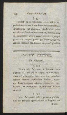 Caput XXXVIII. De Advocatis