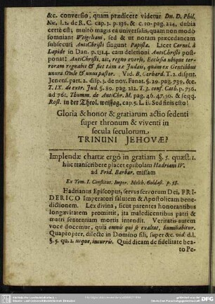 Implendae chartae ergò in gratiam §. 5. quaest. I. ...