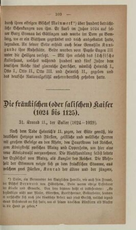 Die fränkischen (oder salischen) Kaiser (1024 bis 1125)