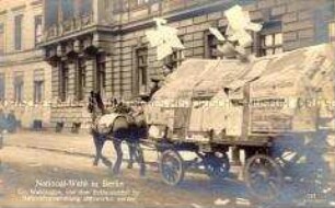Pferdewagen mit Wahlwerbung