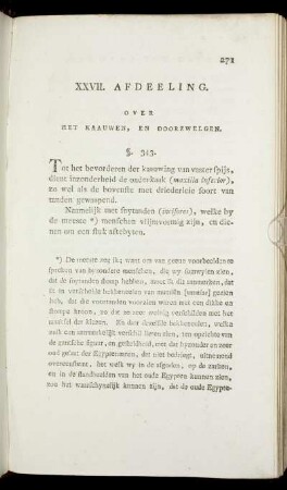 XXVII. Afdeeling. Over het Kaauwen, en Doorzwelgen