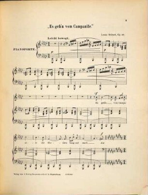 Es gehn vom Campanile : Mezzosopran oder Bariton : op. 40
