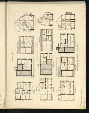 Arbeiterhäuser für Herrn Prvatier Louis Laiblin in Pfullingen. Grundrisse.