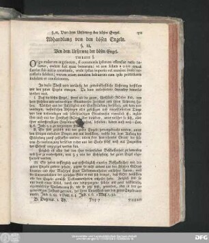 Abhandlung von den bösen Engeln. §. 11. Von dem Ursprung der bösen Engel.