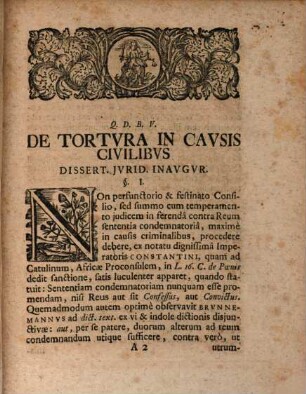 Diss. inaug. iur. de tortura in causis civilibus