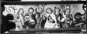 Kloster Lichtental Fürstenkapelle Linker Seitenaltar Predella heute Katharinenaltar von 1496,(zerschnitten und auf die Seitenaltäre verteilt) Öl auf Holz