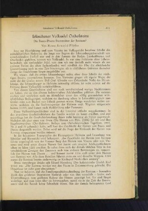 Erloschener Volksadel Ostholsteins