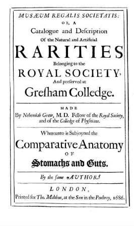 Musæum Regalis Societatis