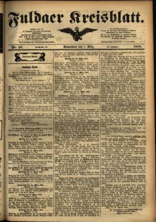 Zweite Ausgabe vom Samstag, den 07. März 1908.