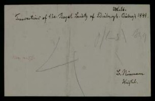 Transactions of the Royal Society of Edinburgh. Vol. 16. Edinburgh 1849. [...]