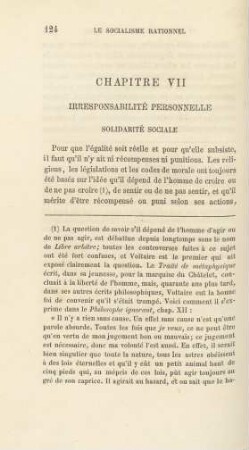Chapitre VII Irresponsabilité Personnelle Solidarité Sociale