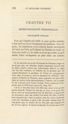 Chapitre VII Irresponsabilité Personnelle Solidarité Sociale