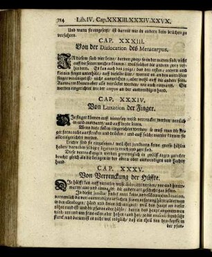 CAP. XXXIII. Von der Dislocation des Metacarpus.