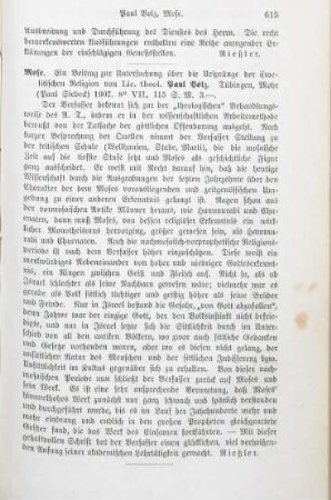 615 [Rezension] Volz, Paul, Mose