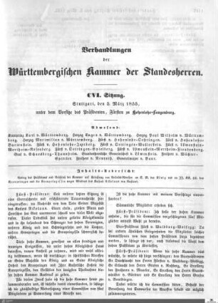 106. Sitzung, Stuttgart, 5.3.1855