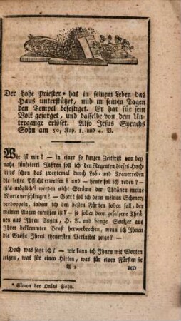 Letzte Dankpflicht, dem Fürsten Thomas Johann Nep. aus dem Hause Thun und Hohenstein, Bischoff zu Passau ... entrichtet