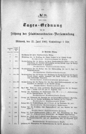 Tages-Ordnung, 25. Juni 1902