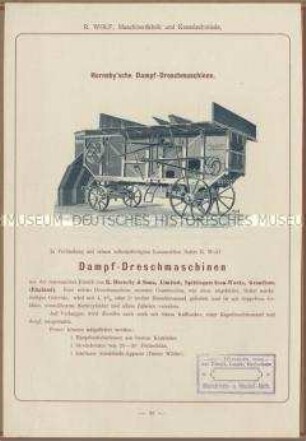 Dampfdreschmaschinen
