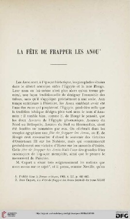 La fête de frapper les Anou