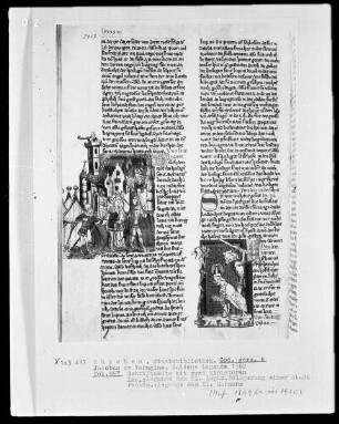 Die Legenda Aurea — Buchseite mit zwei Miniaturen, Folio 96verso