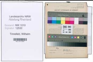 Entnazifizierung Wilhelm Tinnefeld , geb. 12.06.1902 (Steuerinspektor)