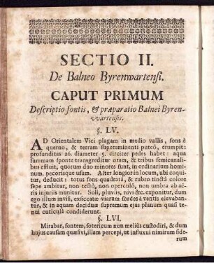 Caput Primum Descriptio fontis, & praeparatio Balnei Byrenwartensis