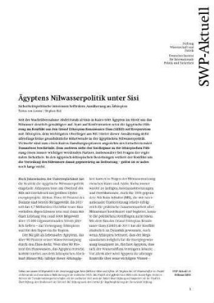 Ägyptens Nilwasserpolitik unter Sisi : Sicherheitspolitische Interessen befördern Annäherung an Äthiopien
