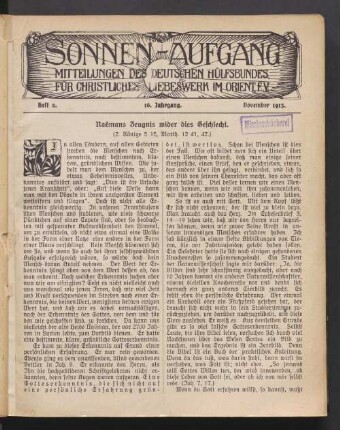 Heft 2. 16. Jahrgang. November 1913