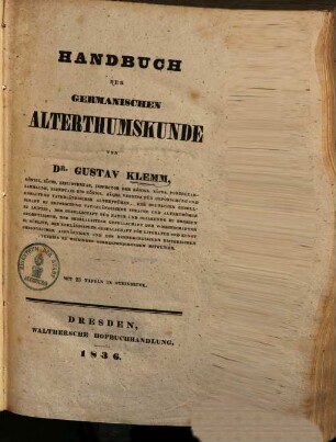 Handbuch der germanischen Alterthumskunde