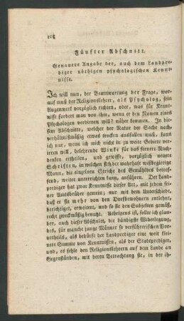 Fünfter Abschnitt. Genauere Angabe der, auch dem Landprediger nöthigen psychologischen Kenntnisse