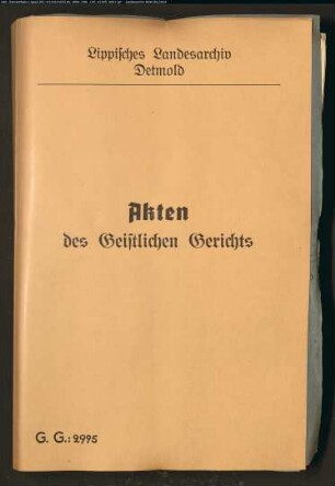 Glasfabrikant Johann Friedrich Gundlach zu Falkenhagen gegen seinen Schwager Küster Altenbernd in Lüdenhausen, wegen einer Rechnungsablage. Gundlach wohnte bis 1824 in Elbrinxen, bis 1834 in Petershagen, dann in Falkenhagen. Gundlach war seit Juni 1814 mit der ältesten Schwester des Altenbernd verheiratet