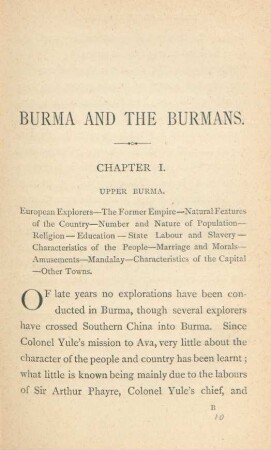 Chapter I. Upper Burma