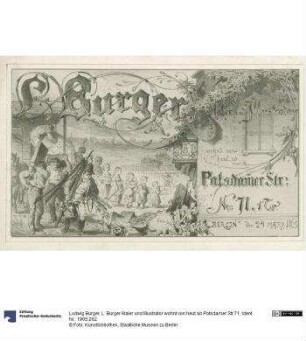 L. Burger Maler und Illustrator wohnt von heut ab Potsdamer Str.71
