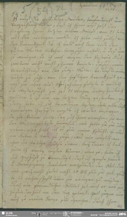 Eigenh. Brief von Julie Schlegel an August Wilhelm von Schlegel, Hannover, 20.02.1811