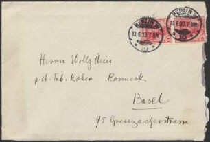 Brief von Dora Hitz an Wilhelm Stein