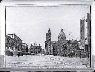 Buchner, Georg W.; München; Festdekoration zum Tag der Deutschen Kunst - 1939 - Odeonsplatz, Blick zur Feldherrenhalle