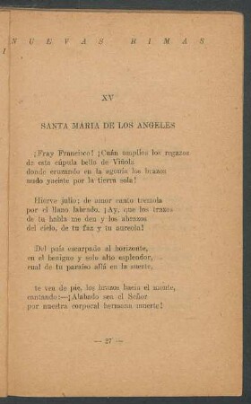 XV - Santa María de los Angeles