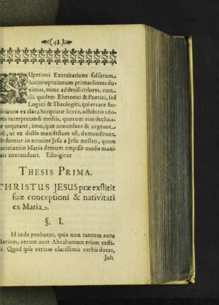 [Thesis Prima. - Thesis Secunda.]