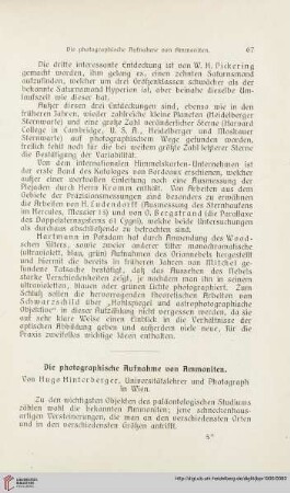 20: Die photographische Aufnahme von Ammoniten