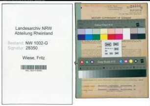 Entnazifizierung Fritz Wiese, geb. 20.10.1903 (Techniker)