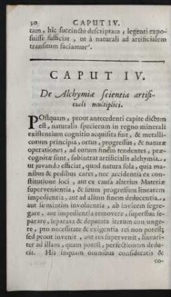 Caput IV. De Alchymiae scientia artificiali multiplici