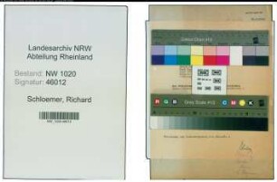 Entnazifizierung Richard Schloemer , geb. 13.12.1904 ()